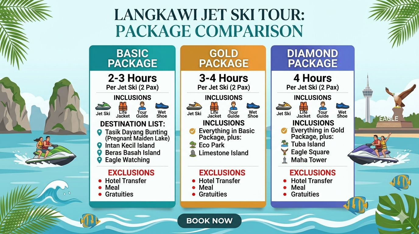 Jet Ski Tour Package Comparison Chart Langkawi