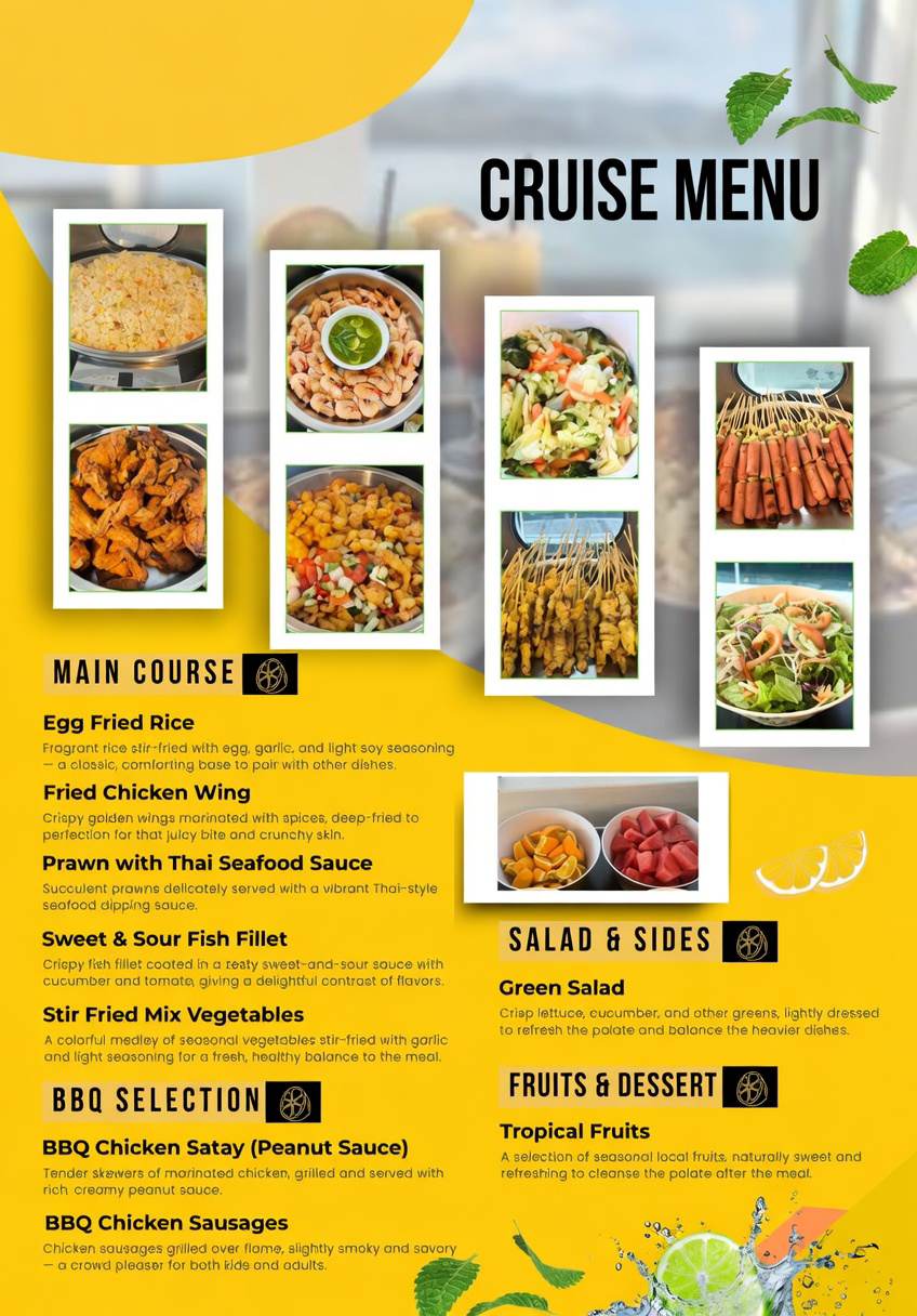 Sunset Cruise Standard Menu